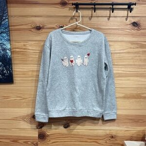 SHEIN Gray Ghost Graphic Women's Sweater